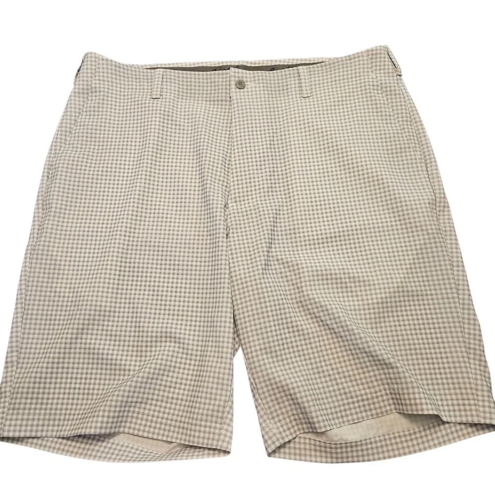 Ben‎ Hogan Golf Shorts Men's 38 Gray Plaid UPF 30 Moisture Wicking Stretch NWT